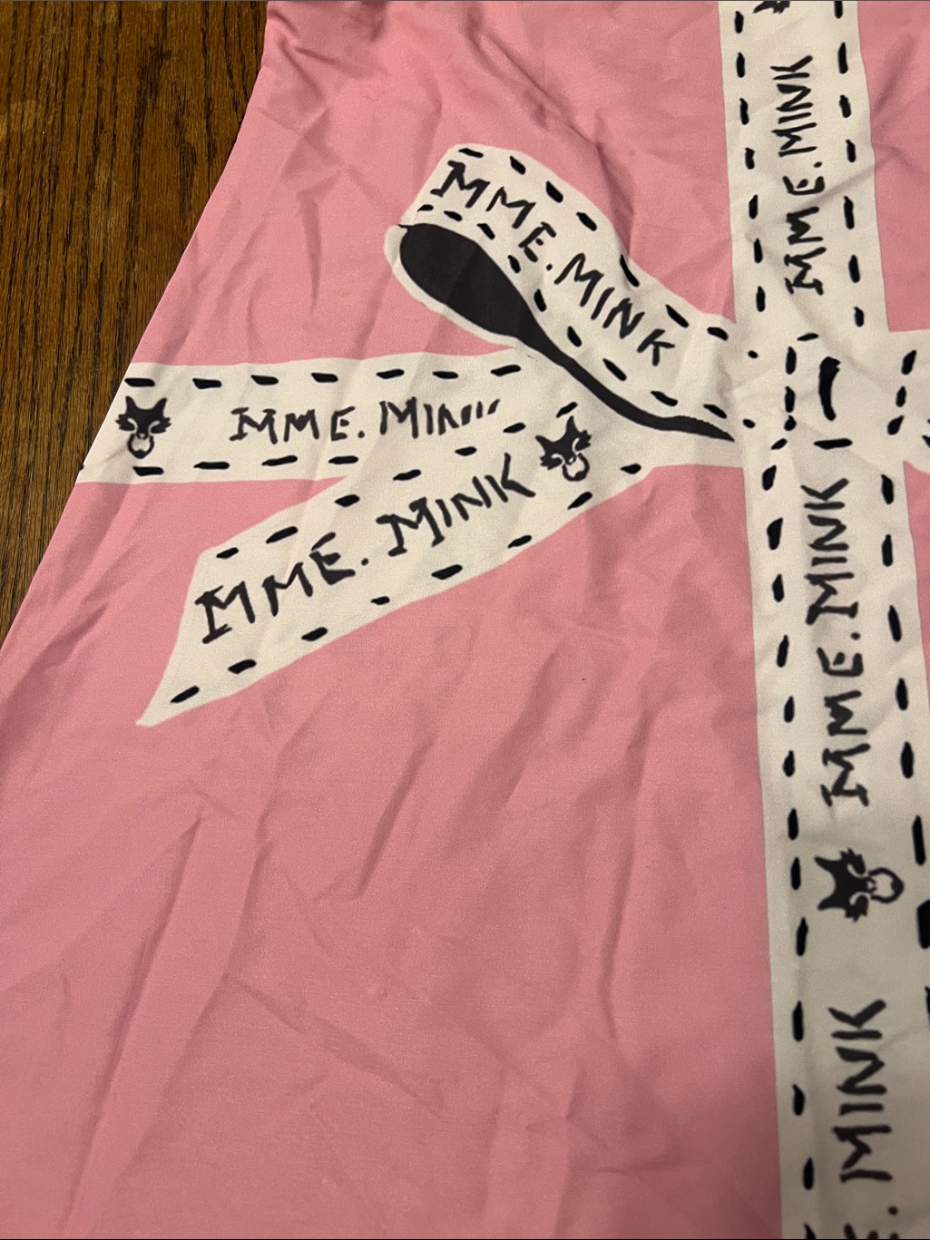 Mme.Mink Buckhead Scarf Dress Sleeveless Pink Mini Dress With Cream Bow — image 6 of 8